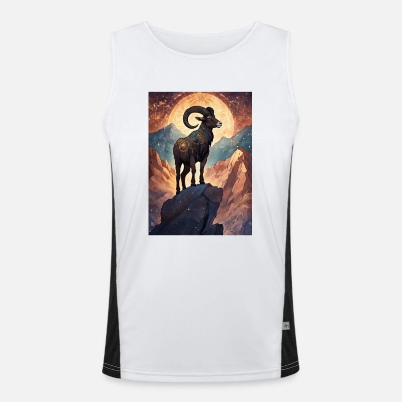 Sternzeichen Steinbock Funktionelles Kontrast-Tank Top für Männer 