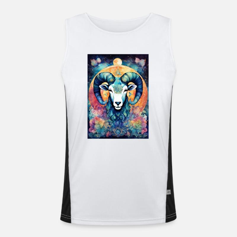 Sternzeichen Widder Funktionelles Kontrast-Tank Top für Männer 