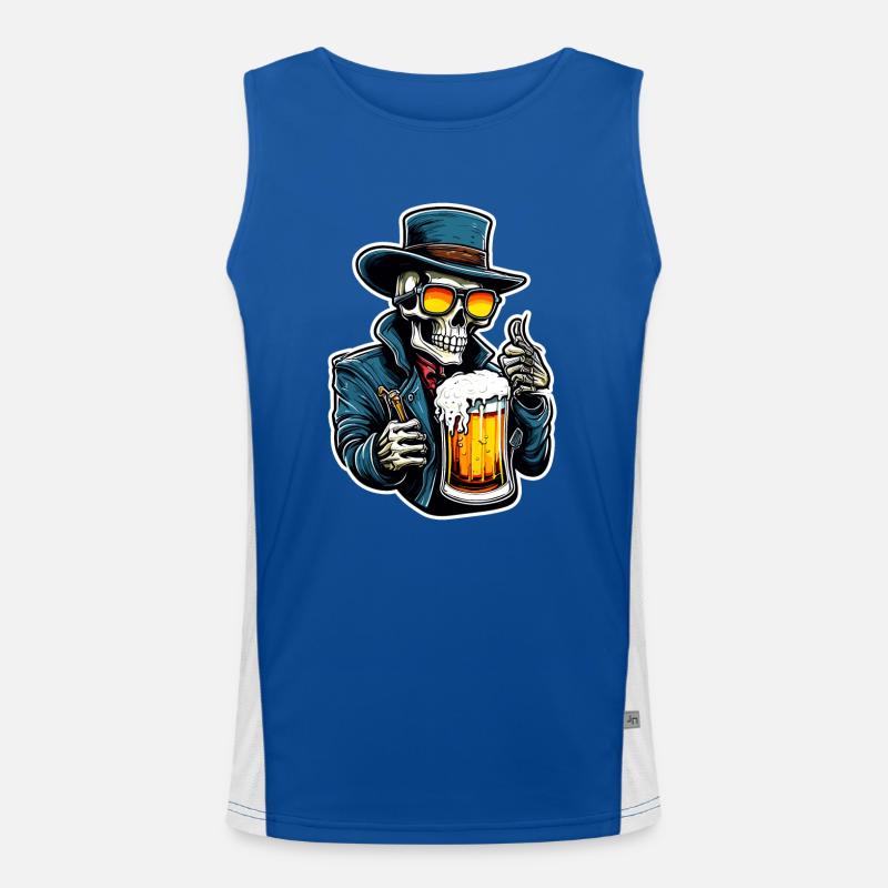 Skull / Totenkopf / Skelett / Gothic / Bier Funktionelles Kontrast-Tank Top für Männer 