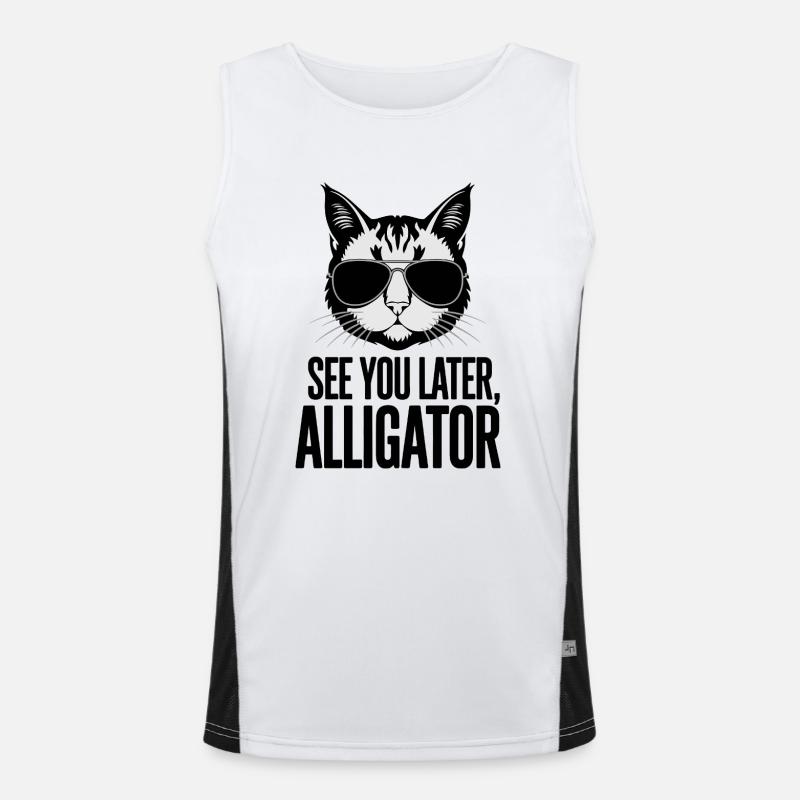 Bis später, Alligator Funktionelles Kontrast-Tank Top für Männer 