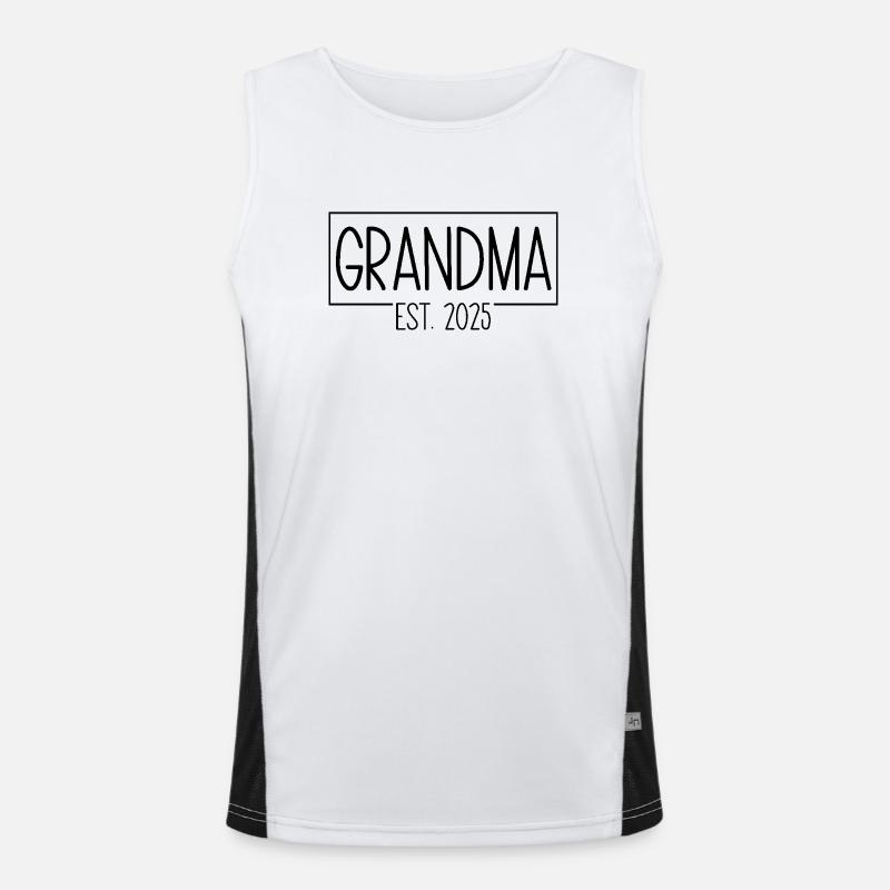 Grandma Est. 2025 Funktionelles Kontrast-Tank Top für Männer 