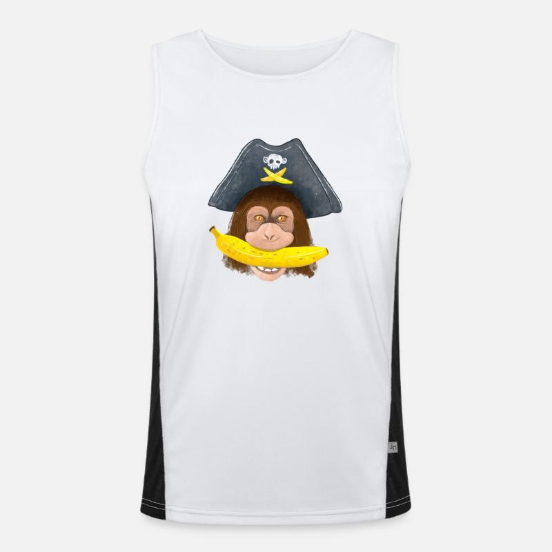 Going BANANAS Pirate chimpanzee Men's Functional Contrast Tank Top 