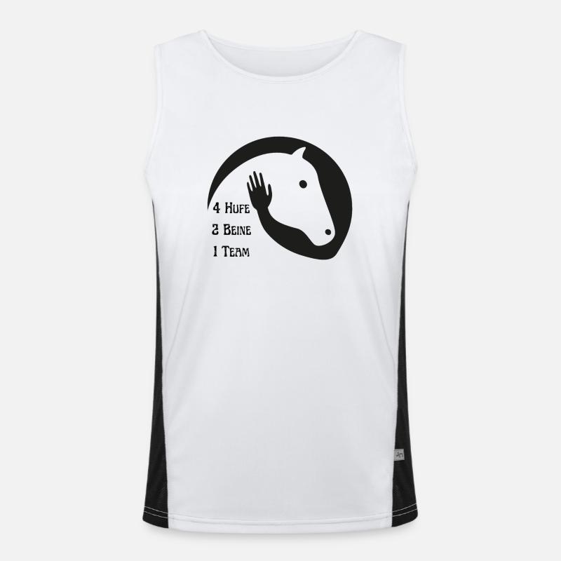4 Hufe 2 Beine 1 Team Funktionelles Kontrast-Tank Top für Männer 
