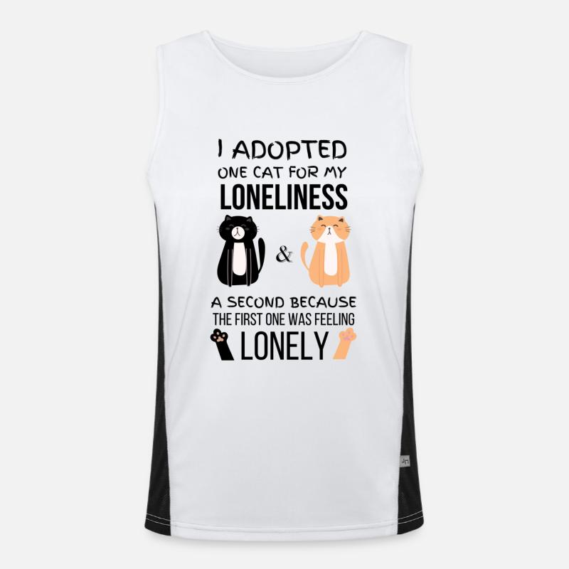 J’ai adopté un chat pour la solitude, un second parce que Débardeur respirant contrasté Homme 