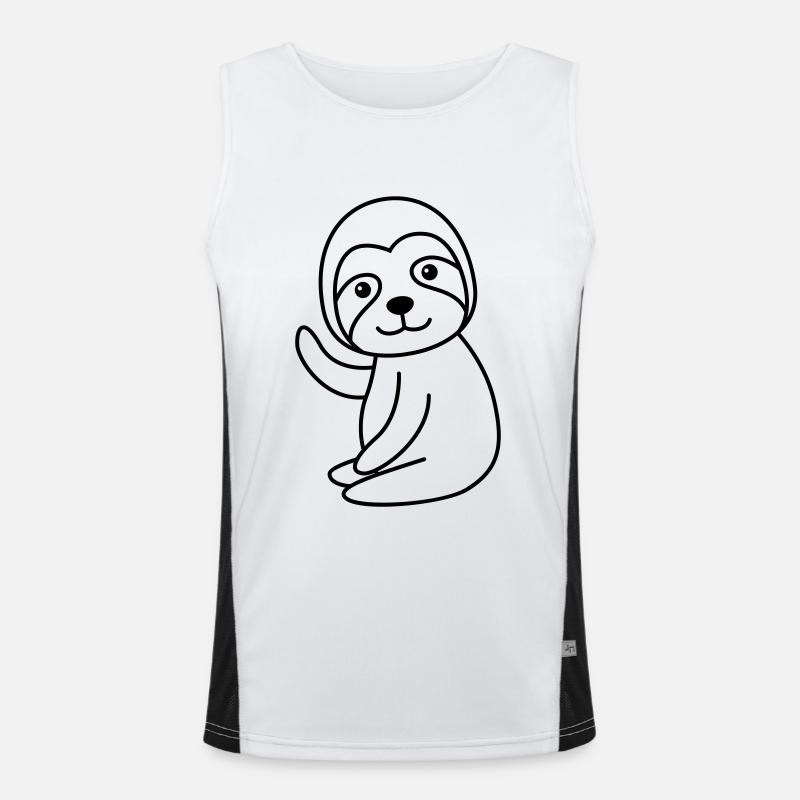 Faultier Comic Tier Funktionelles Kontrast-Tank Top für Männer 