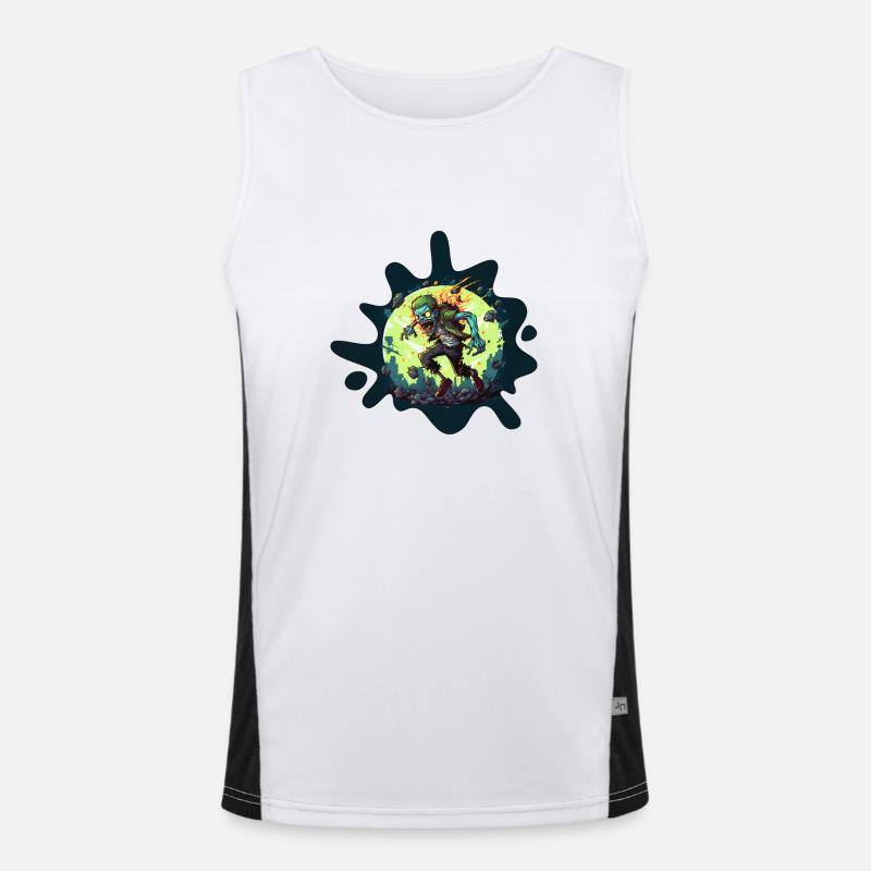 Nuclear Zombie - Men's Functional Contrast Tank Top  - white/black