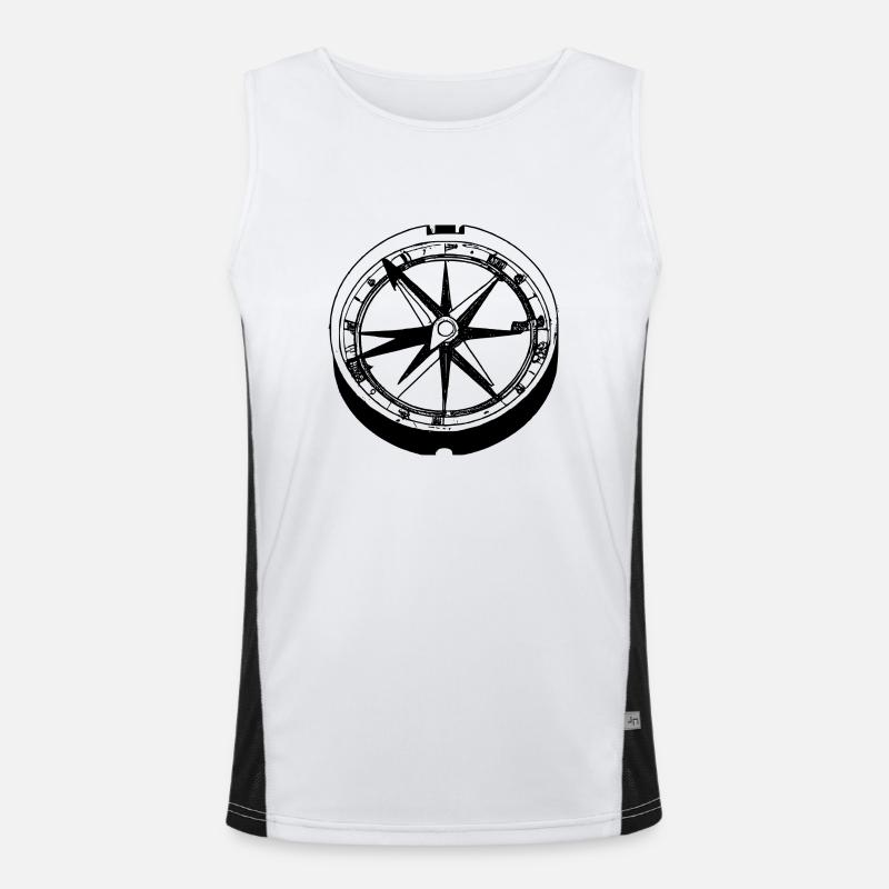 maritime compass for sailing and navigation Men's Functional Contrast Tank Top 