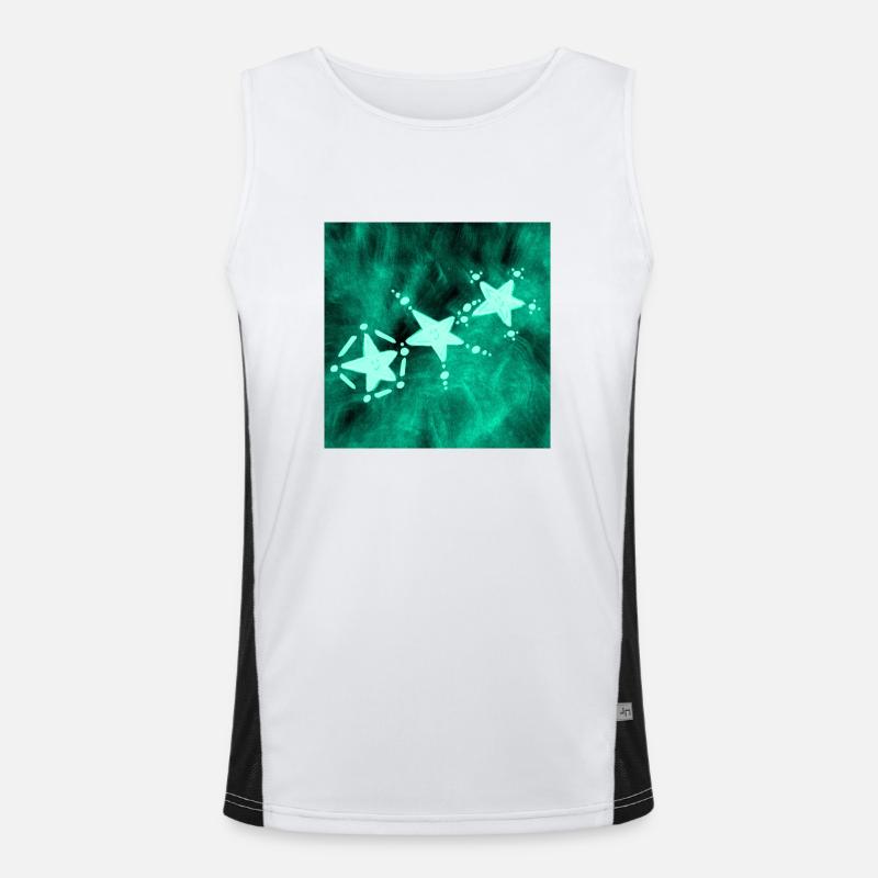 THREE BLUE STARS Men's Functional Contrast Tank Top 