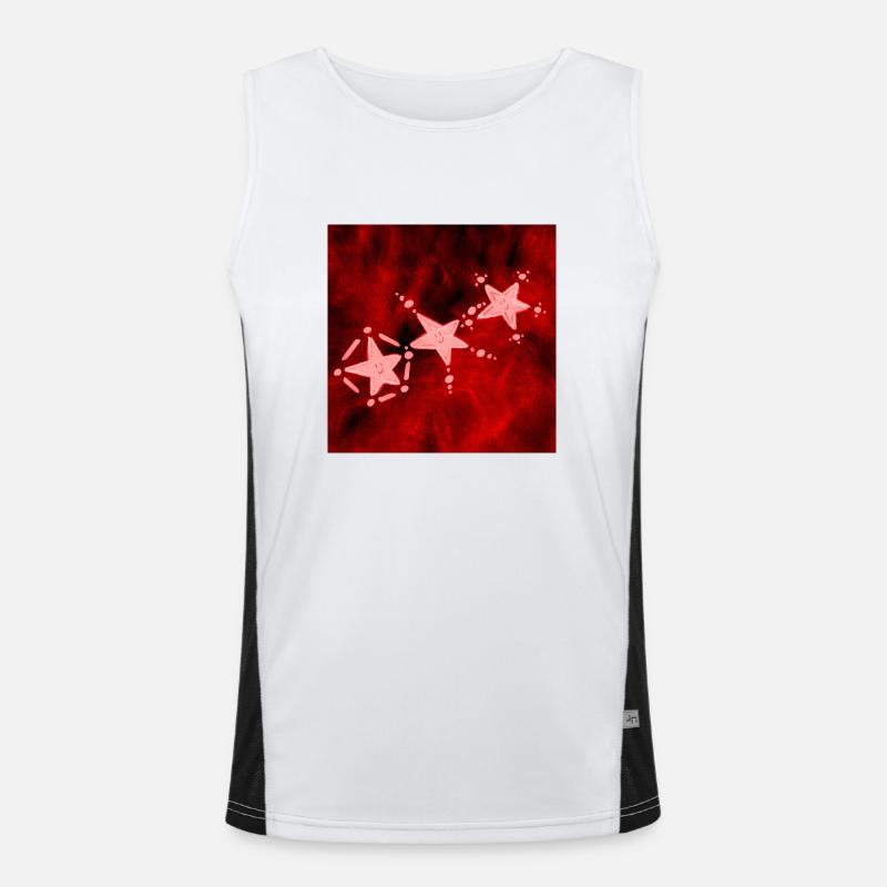 DREI ROTE STERNE Funktionelles Kontrast-Tank Top für Männer 