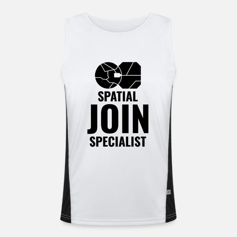 Spatial Join GIS Data Analyst Mapping Expert Men's Functional Contrast Tank Top 