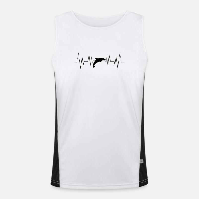 Silhouette de dauphin Heartbeat Débardeur respirant contrasté Homme 