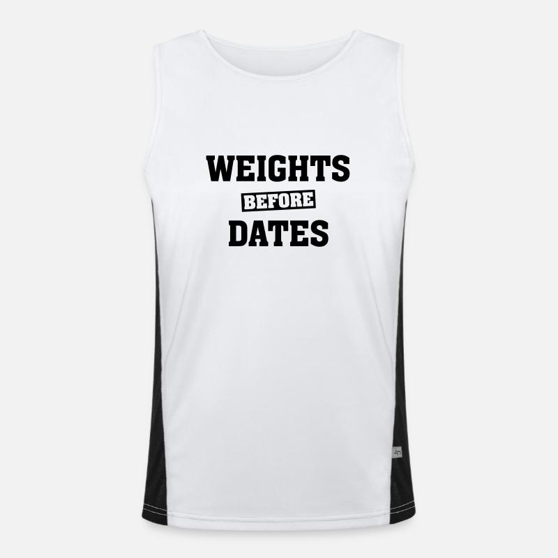 Weights Before Dates - Men's Functional Contrast Tank Top  - white/black