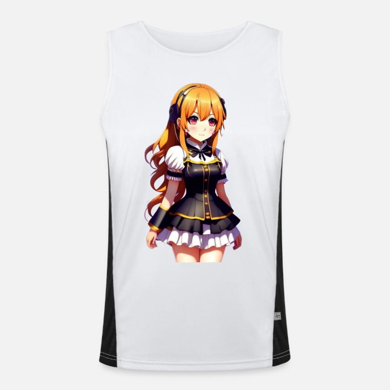 Chibi süßes Mädchen. Chibi Süßes Mädchen Aufkleber Funktionelles Kontrast-Tank Top für Männer 