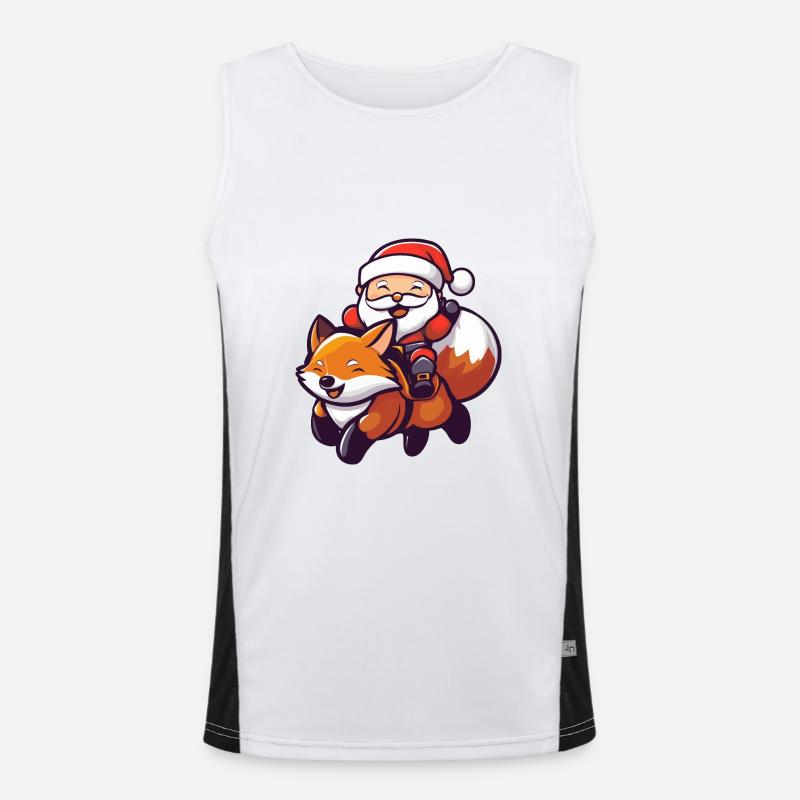Fuchs Weihnachtsmann Funktionelles Kontrast-Tank Top für Männer 