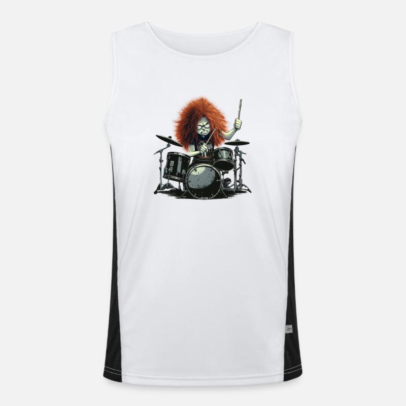 Drummer Crazy Funktionelles Kontrast-Tank Top für Männer 