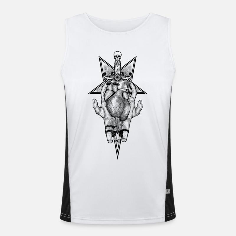 Schmerzendes Herz Funktionelles Kontrast-Tank Top für Männer 