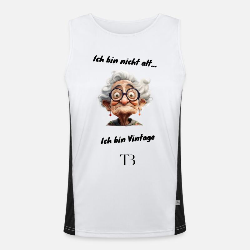 Ich bin nicht alt, Ich bin Vintage. Part 2 Funktionelles Kontrast-Tank Top für Männer 