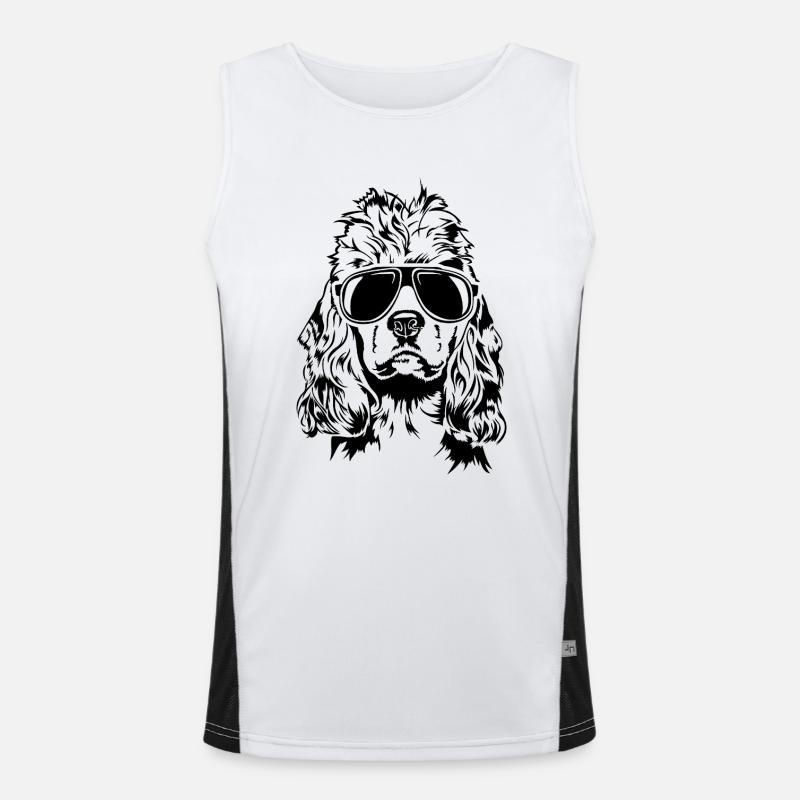 Cocker Américain Spaniel cool Portrait Wilsigns Débardeur respirant contrasté Homme 
