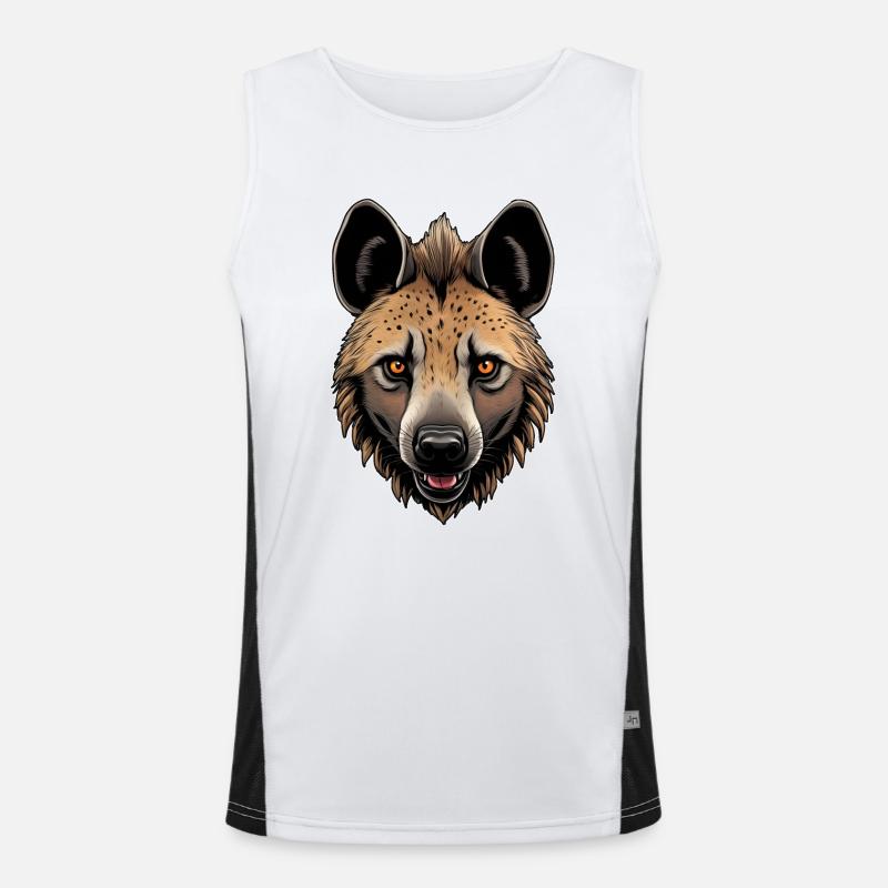 Der sympathische Kopf einer Hyäne Funktionelles Kontrast-Tank Top für Männer 