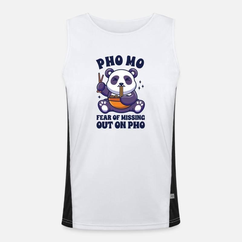 Drôle Pho Panda mignon mangeant Pho Débardeur respirant contrasté Homme 