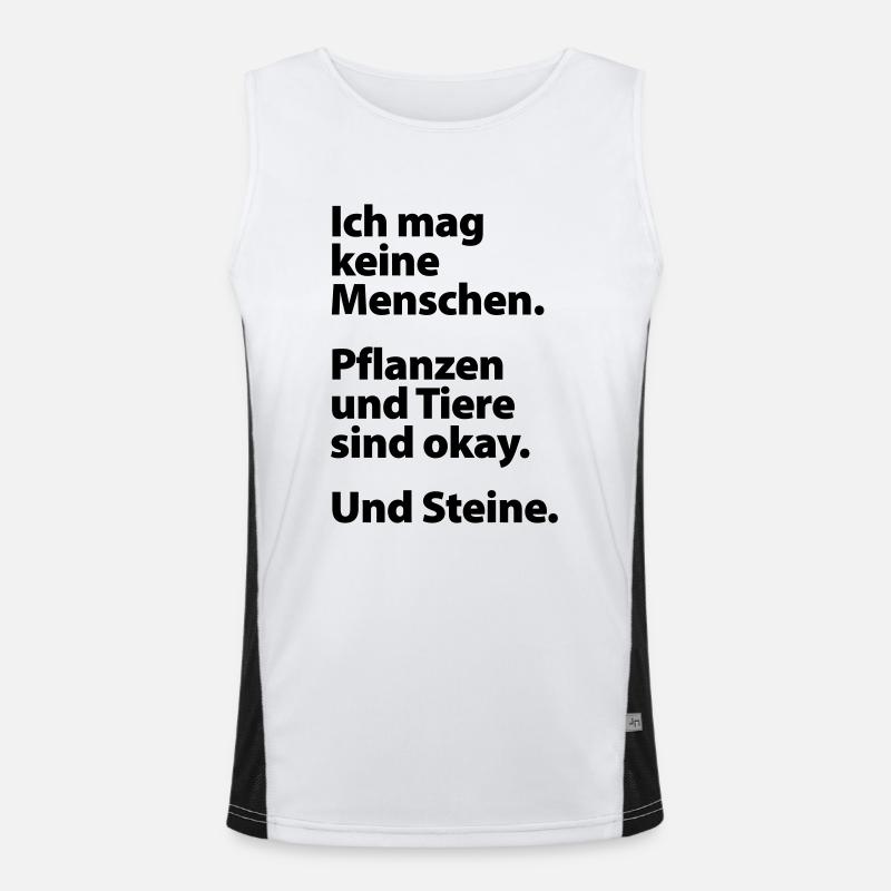 Ich mag keine Menschen. Funktionelles Kontrast-Tank Top für Männer 