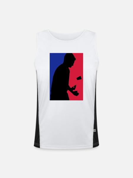 Flip Cup - Funktionelles Kontrast-Tank Top für Männer  - Weiß/Schwarz