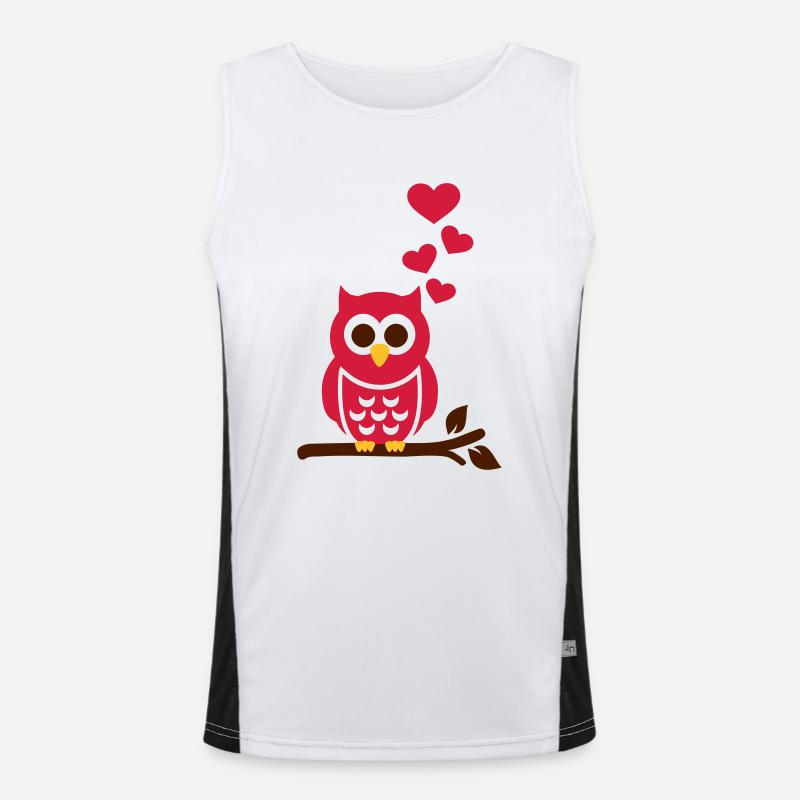 Owl - Men's Functional Contrast Tank Top  - white/black