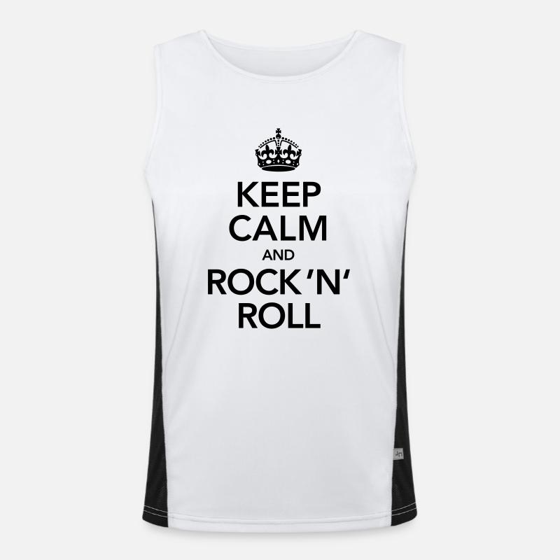 Keep Calm And Rock 'N' Roll Funktionelles Kontrast-Tank Top für Männer 
