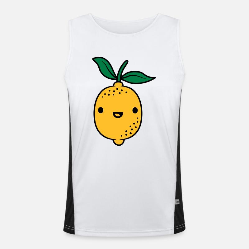 Fruit de citron kawaii Débardeur respirant contrasté Homme 