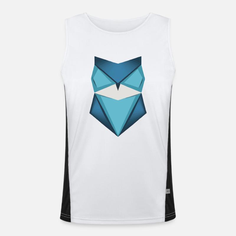 Blaue Eule Origami Kunst Funktionelles Kontrast-Tank Top für Männer 