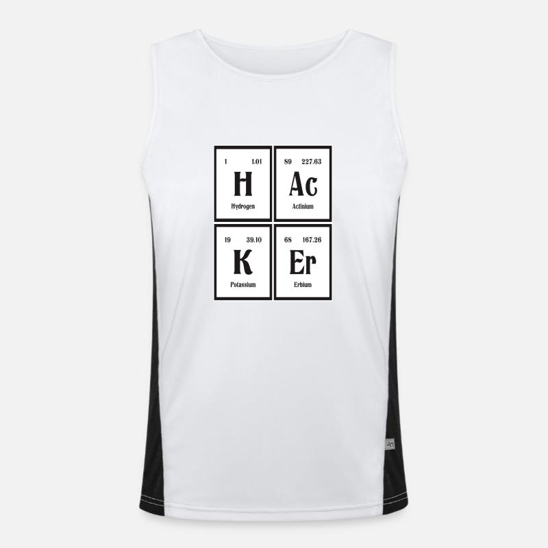 Hacker | Periodic Table of Elements - Men's Functional Contrast Tank Top  - white/black