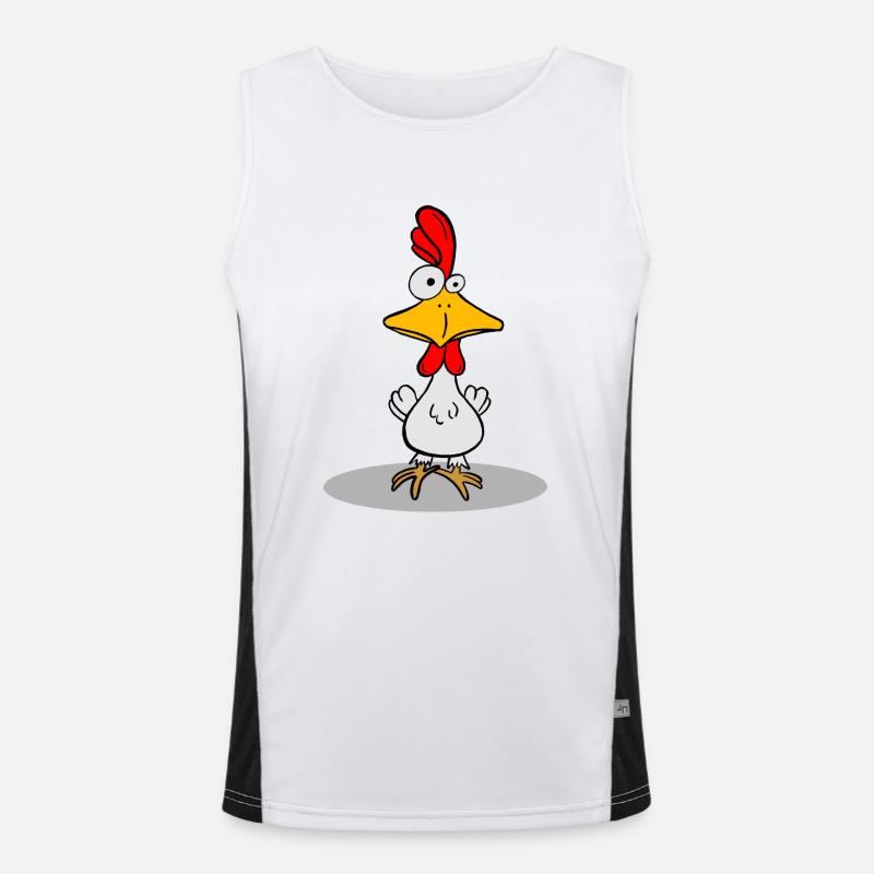crazy chicken Men's Functional Contrast Tank Top 