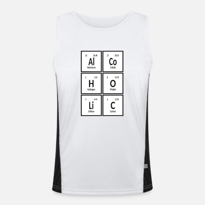 Alcoholic - Periodic Table of Elements Men's Functional Contrast Tank Top 