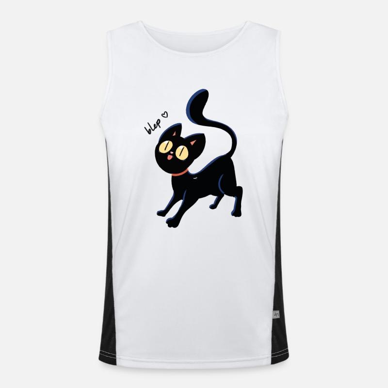 Schwarze Blep Katze Funktionelles Kontrast-Tank Top für Männer 