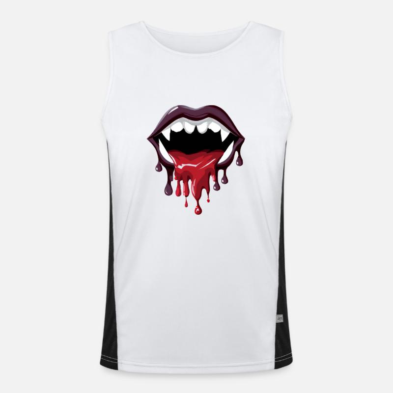 Dripping Vampire lips Men's Functional Contrast Tank Top 