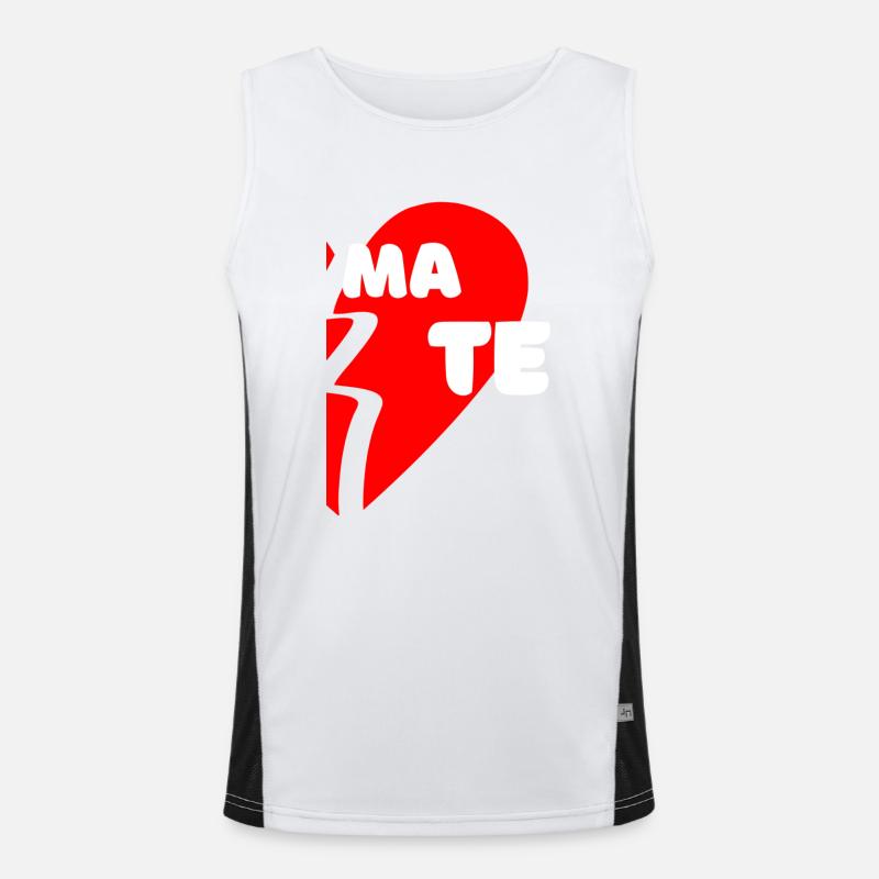 Same Mate - Men's Functional Contrast Tank Top  - white/black