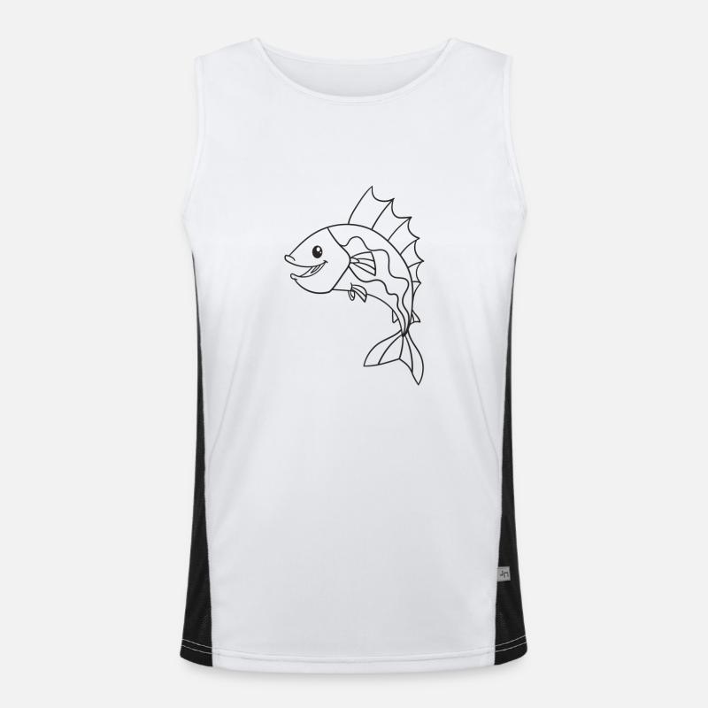 Fish, fish, gift, gift idea Men's Functional Contrast Tank Top 