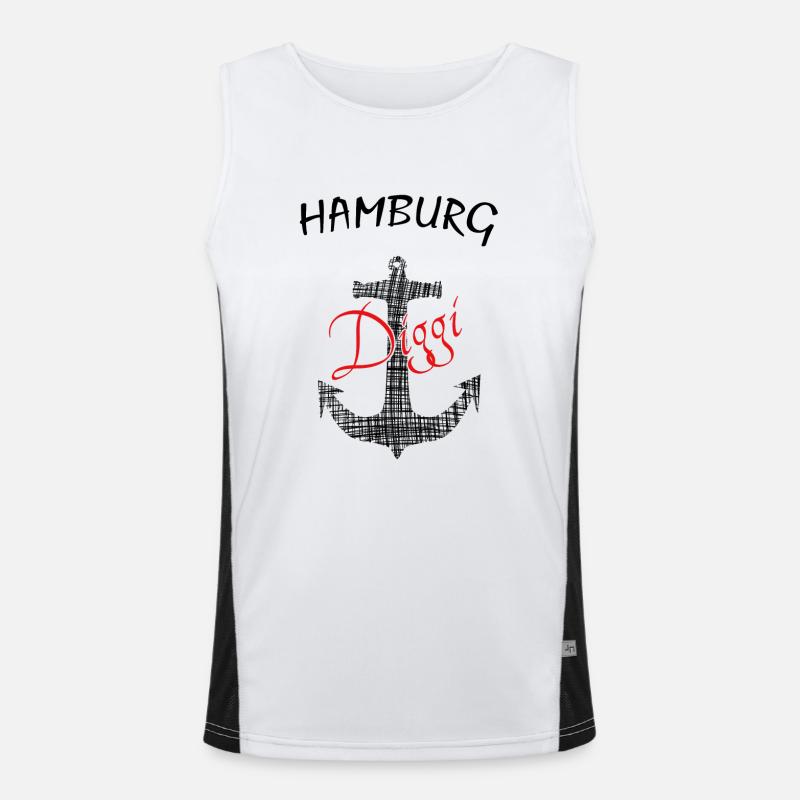 Hamburg Diggi Funktionelles Kontrast-Tank Top für Männer 