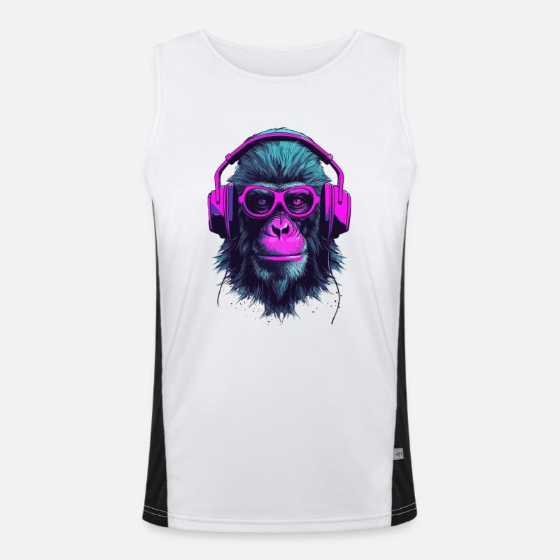 Monkey Beats Funktionelles Kontrast-Tank Top für Männer 