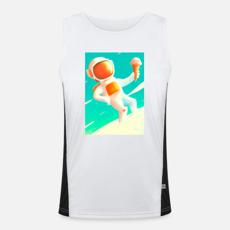 Astronaut mit Eiscreme Funktionelles Kontrast-Tank Top für Männer 