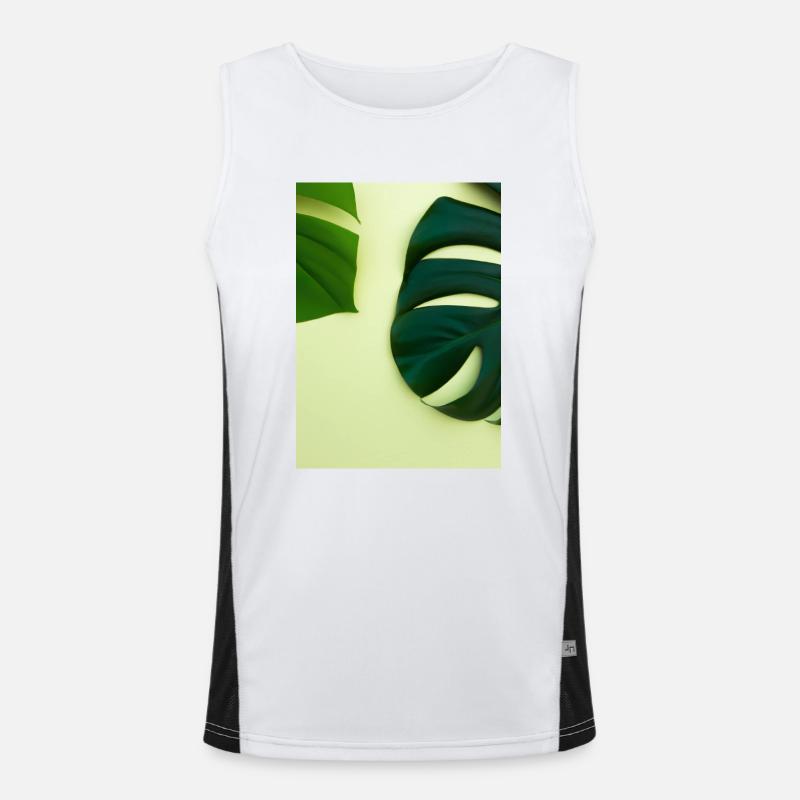 Monstera-Blätter Funktionelles Kontrast-Tank Top für Männer 