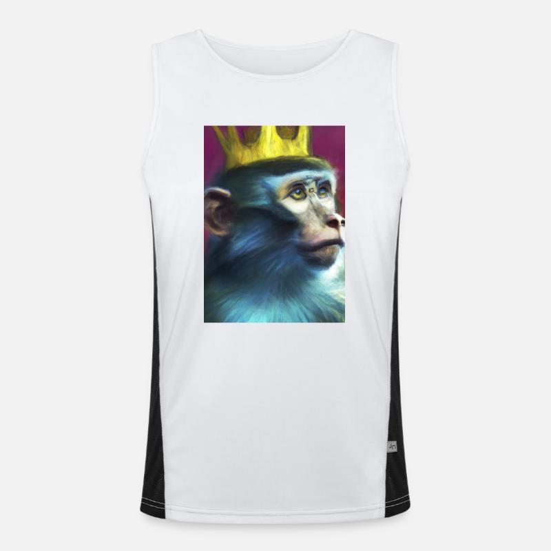 Affe mit Krone Funktionelles Kontrast-Tank Top für Männer 