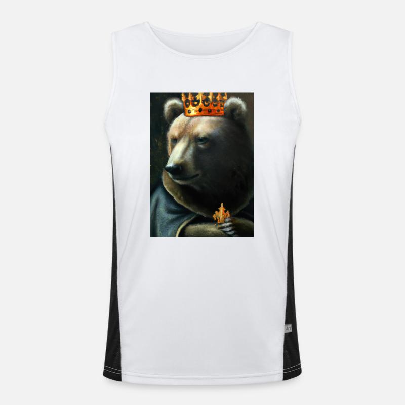 Bär mit Krone Funktionelles Kontrast-Tank Top für Männer 