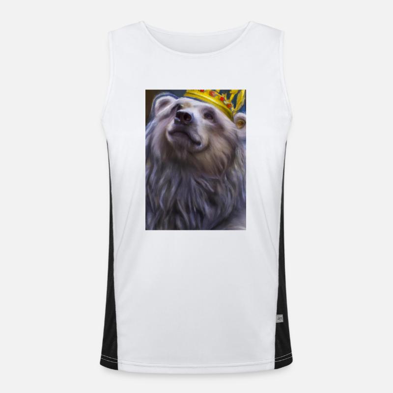 Bär mit Krone Funktionelles Kontrast-Tank Top für Männer 