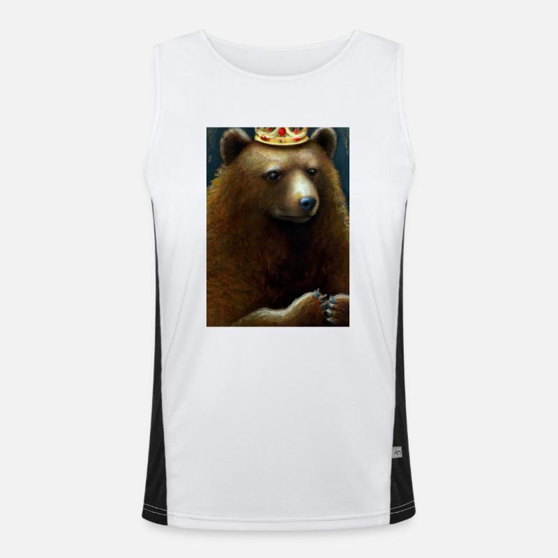 Bär mit Krone Funktionelles Kontrast-Tank Top für Männer 