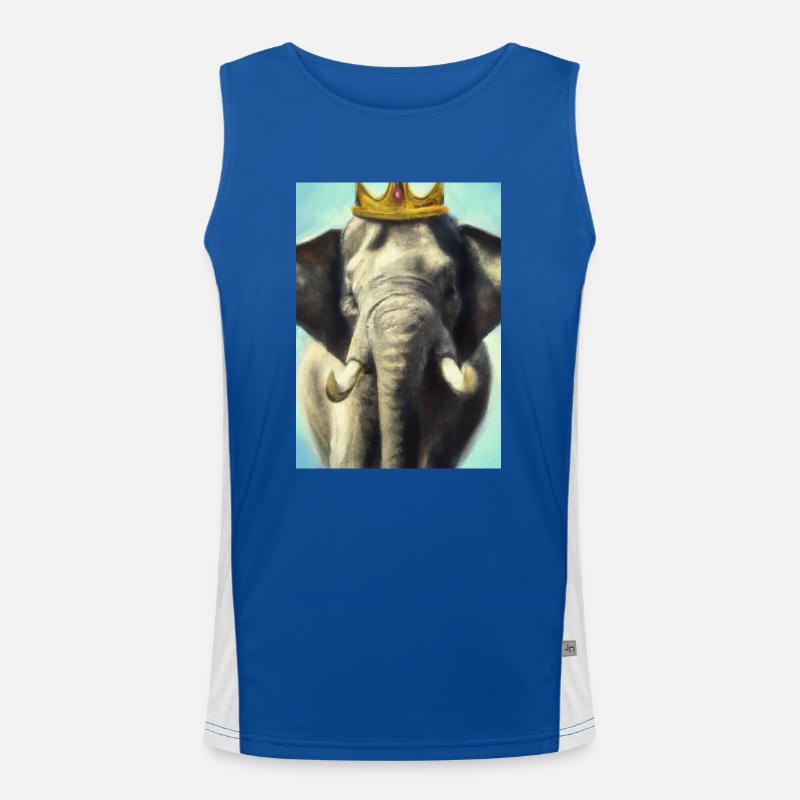 Elefant mit Krone Funktionelles Kontrast-Tank Top für Männer 