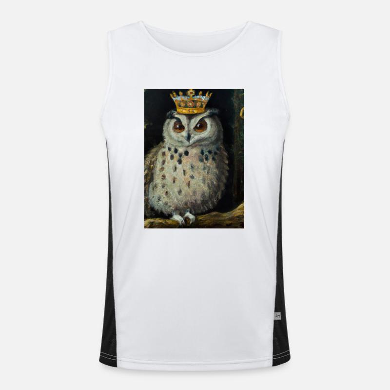 Eule mit Krone Funktionelles Kontrast-Tank Top für Männer 