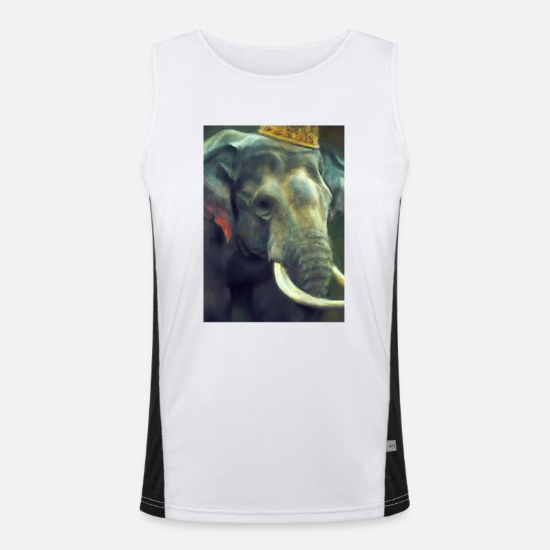 Elefant mit Krone Funktionelles Kontrast-Tank Top für Männer 