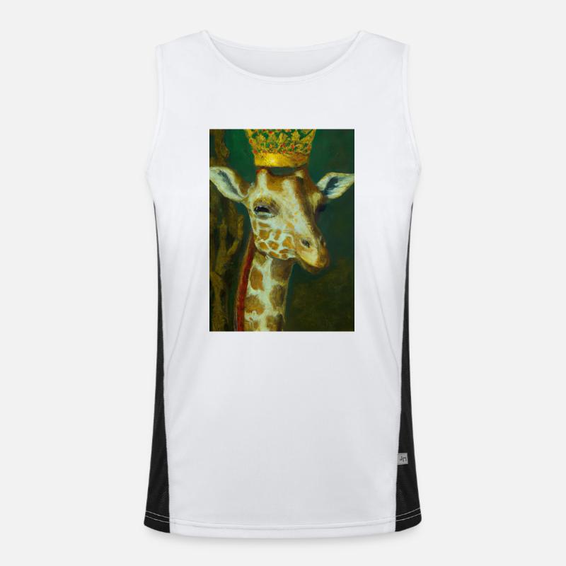 Giraffe mit Krone Funktionelles Kontrast-Tank Top für Männer 