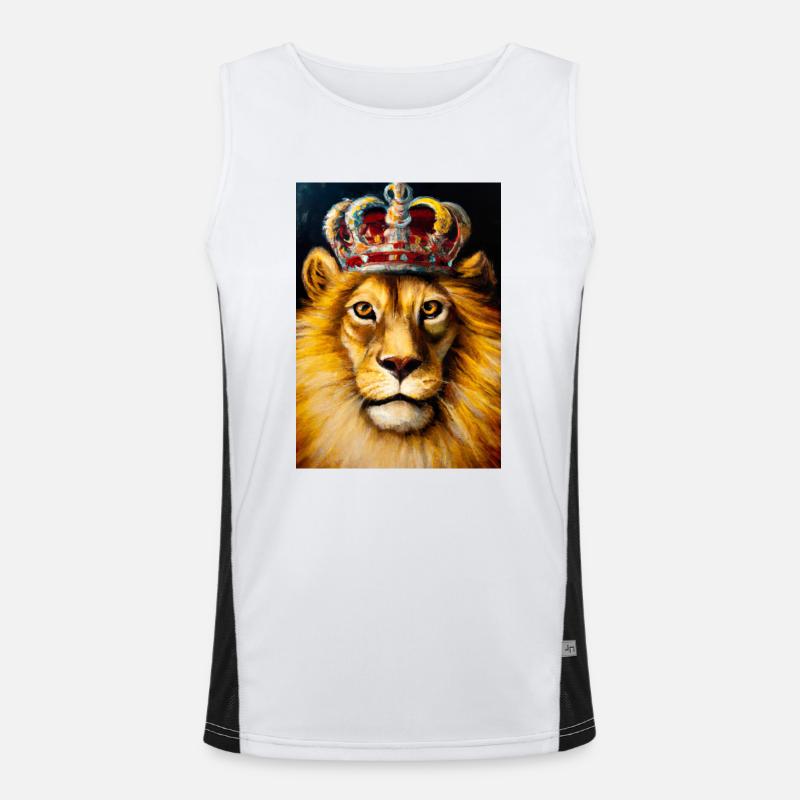 Löwe mit Krone Funktionelles Kontrast-Tank Top für Männer 